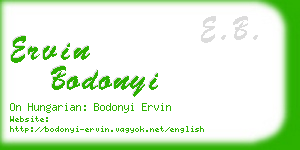 ervin bodonyi business card